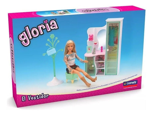Gloria The Dressing Room Doll Furniture Set Dressing Table Coat Rack And Accessories ELG 2809 0