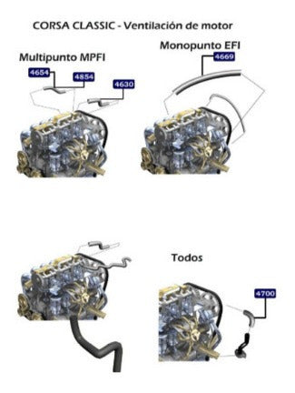 Manguera Descarga De Gases Corsa Classic 1.4-8v 1999/ C-4669 3