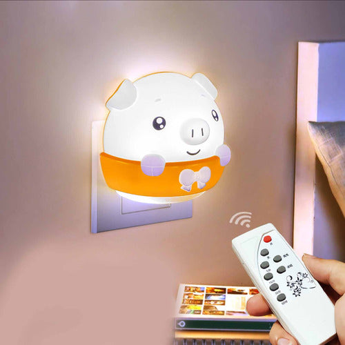 Controle Remoto Night 2.5w Up And Down Lighting Cute Piggy 7