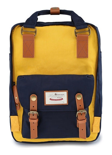 Himawari Buttercup L Backpack in Blue/Mustard 0