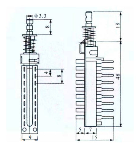 5 Pulsadores Push Switch 18 Contactos Retenido 6 Inv 3