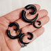 Acrylic Steel Spiral Fake Expander Horn Earrings Piercing 3-4 cm 7