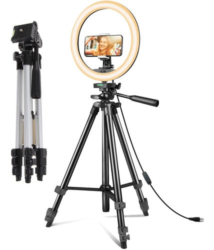 Everest.UY LED Ring Light 26cm + 120cm Portable Tripod for Videos and Photos 1