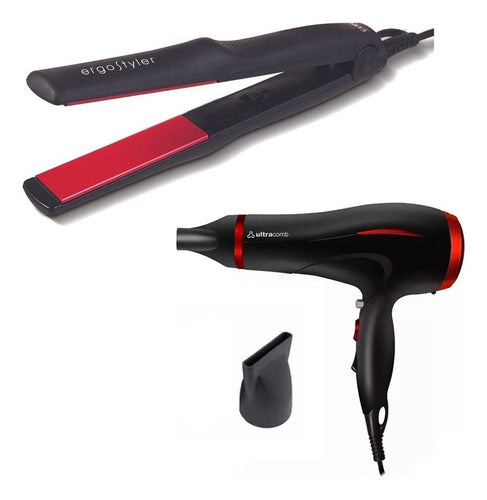 Ultracomb Hair Dryer Set + Gama Ergostyler Hair Straightener 0