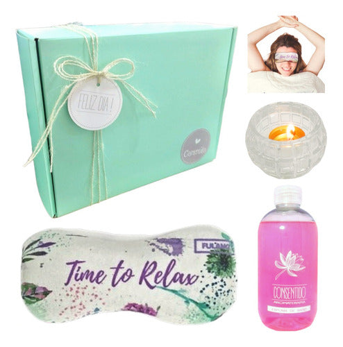 Relaxation Gift Box with Rose Aroma - Zen Spa Kit N40 for a Happy Day - Set Relax Caja Regalo Aroma Rosas Kit Zen Spa N40 Feliz Día