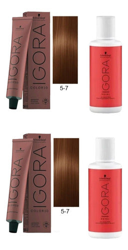 Schwarzkopf Igora Royal Kit 2 Hair Dye 10 Color 5-7 + 2 Oxidizers 60g 0