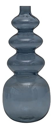 Bloomingville Contemporary Blue Glass Flower Vase 0