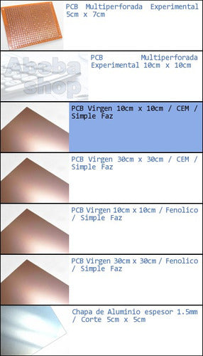 Pack 7x Blank PCB 10cm X 10cm CEM Single-Sided Circuit Board SF Mej-p 1