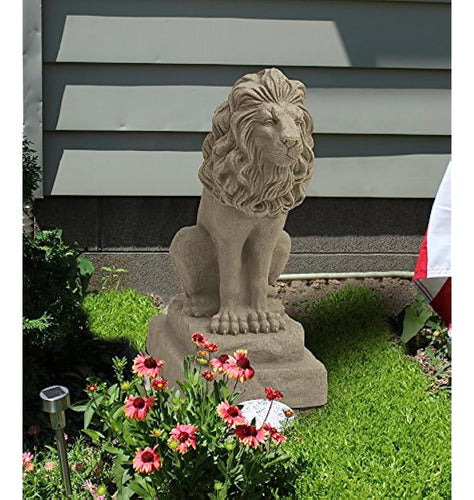 Emsco Group Guardian Lion Statue - Natural Sandstone Appearance 3