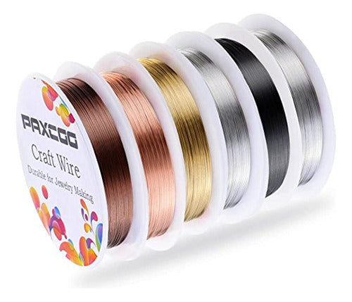 Paxcoo Jewelry Beading Wire Bundle - 6 Pack of Copper Wires 0