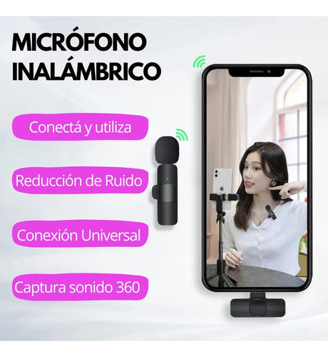 Micrófono Inalámbrico Corbatero  Usbc + Adaptador Apple 1