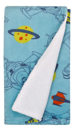 NoJo Disney Toy Story Aqua, Lime and Orange Buzz Lightyear Super Soft Sherpa Baby Blanket 0