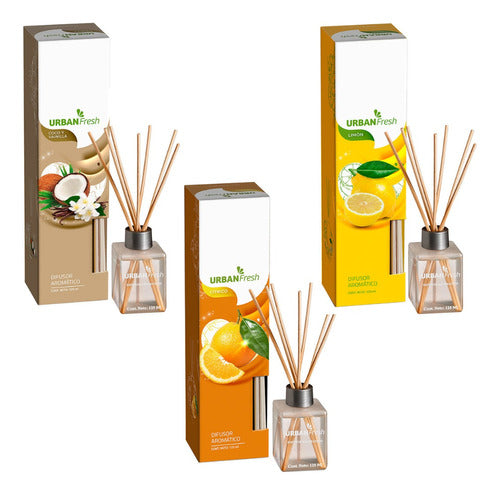 Urban Fresh Aromatic Diffuser Sticks Pack of 6 - Lemon, Coconut, Citrus 0