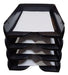 Pack of 4 Stackable Black A4 Paper Trays Office Organizer 280 1