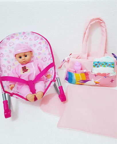 Hermoso! Set Bebé Con Sonidos, Accesorios Y Bolso 3