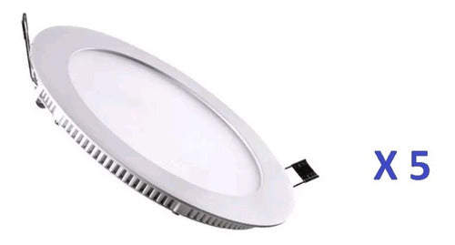 JA Pack of 5 Round Recessed LED 12W Cold/Warm Light 0