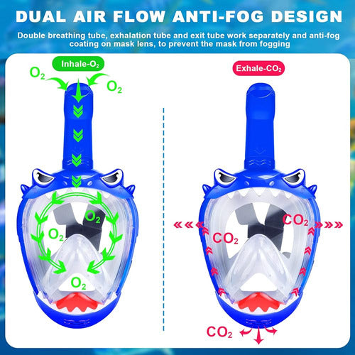 Zipoute Snorkel Full Face Snorkel Mask for Kids 3