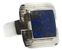 Inspira Joyas Square Ring in 925 Silver and Lapis Lazuli 0