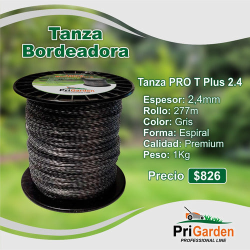 PriGarden Tanza Bordeadora Twister 2.4mm 1 Kilo 277m Premium 2