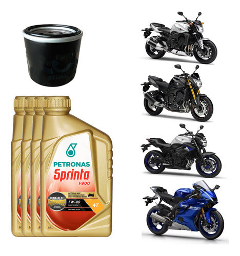 Kit Filtro + Aceite Yamaha Fz1 Fz6 Fz8 R6 Xj6 0