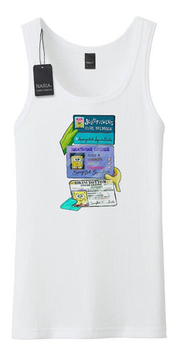 Naria Store Musculosa Hombre Bob Esponja Dibujo Art Logo - PSBE6 0