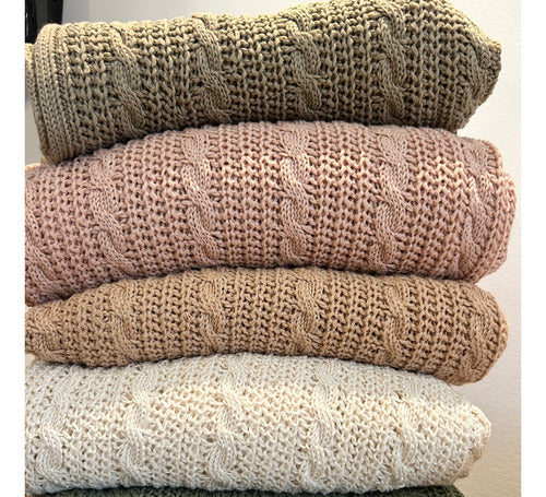 Handwoven Cotton Braid Blanket 200x120 Various Colors 18