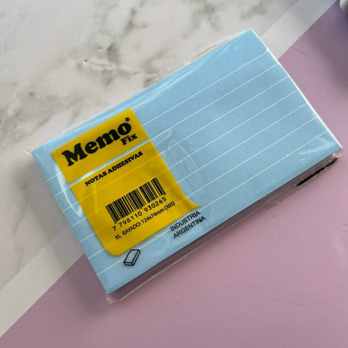 MemoFix Notepad XL Adhesive Lined 124x74 Mm Pink/Yellow 0