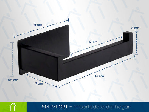 SM-IMPORT Porta Rollo Adhesivo Papel Higiénico Metal Soporte Toalla 3