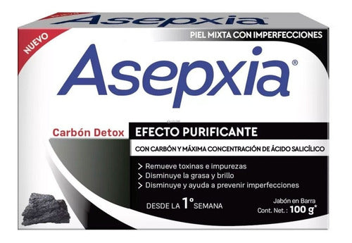 3 Un Asepxia Jabón Carbon Detox X 100grs Antiacné Grasitud 0