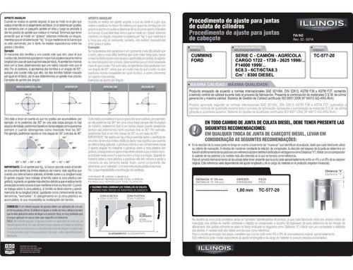 Juntas Illinois Juego Descarbo Illinois P/ Cummins Agricola 8.3 S/tc 3