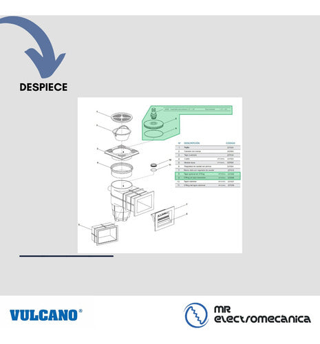 Vulcano Intermediate Skimmer Cover Kit + O'ring + Quick Coupling 3