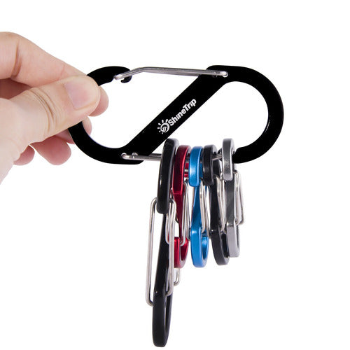 S-Type Buckle S-Biner Carabiner With Double Hook - 6 Pcs 1