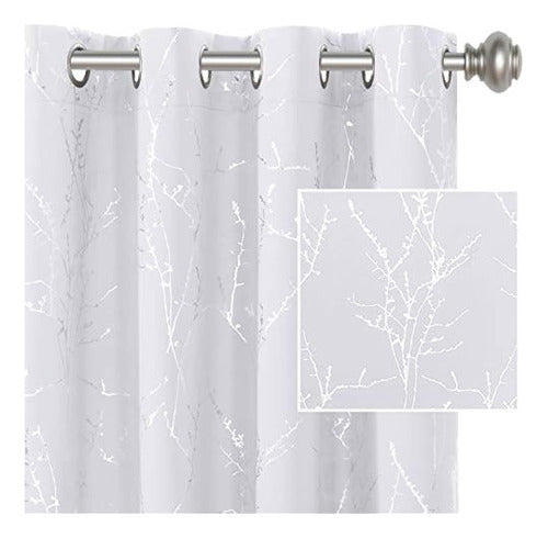 Twig Tree Branch Cortinas Blancas Para Dormitorio Estampado De P 0