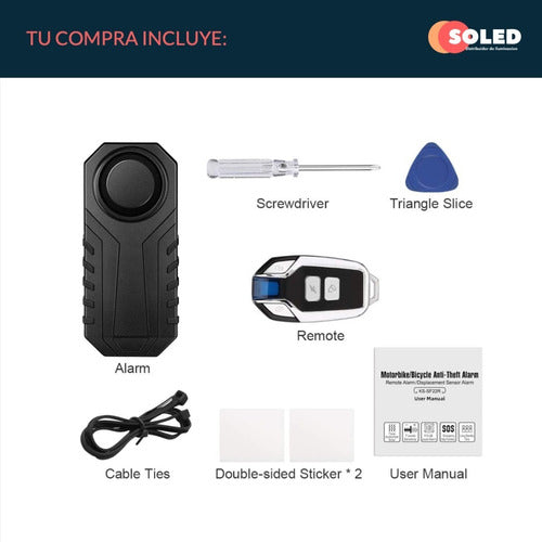 Pack X 2 Alarma Sensor Bicicleta Moto Antirrobo Inalambrica 5