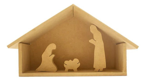 Christmas Nativity Scene Pack: Small House 18.5cmx12cmx10cm + 3 Christmas Figures 0