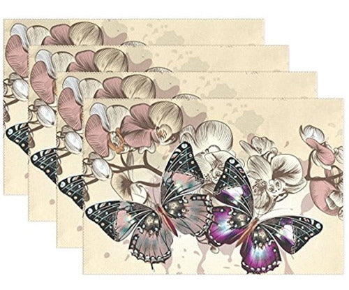 Hulahula Heat Resistant Butterfly Placemats 0