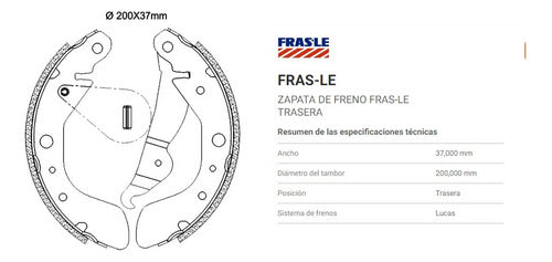 Fras-le Juego Patines Zapatas X4 Chevrolet Cobalt Sonic 2012/2016 1