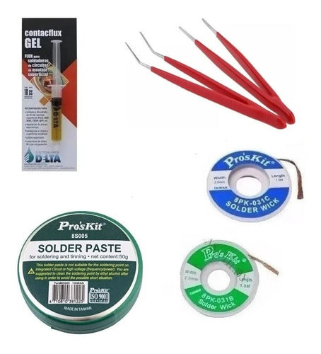 Kit Soldador Flux Pasta Para Soldar Malla Resina Brusela 0