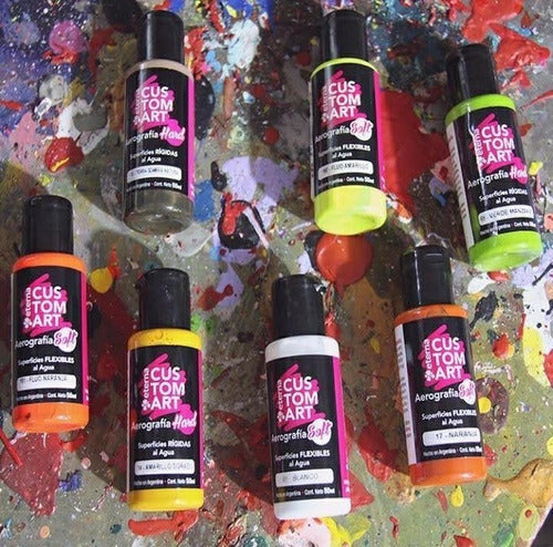 5 Custom Art Hard Airbrush Paints Set with Reducer 50ml 4