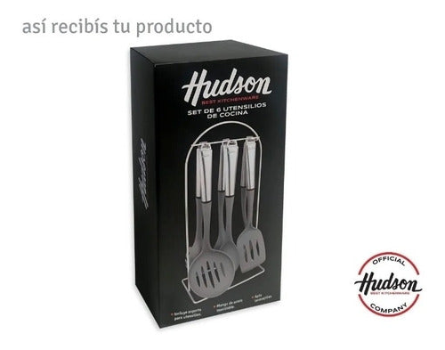 Utensilios Hudson X 6 Nylon Y Acero Inoxidable Con Soporte. 2