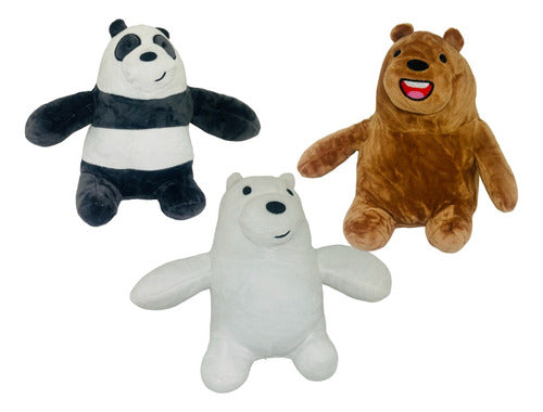 Peluche Muñecos Peluches Osos Escandalosos Apilables Pack X3 Panda 0