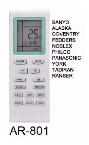 Remote Control for Sanyo, Noblex, Ranser, Philco Air Conditioner 1