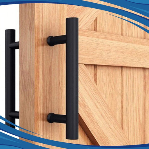 Simple Black Stainless Steel Door Handle 400 mm 1