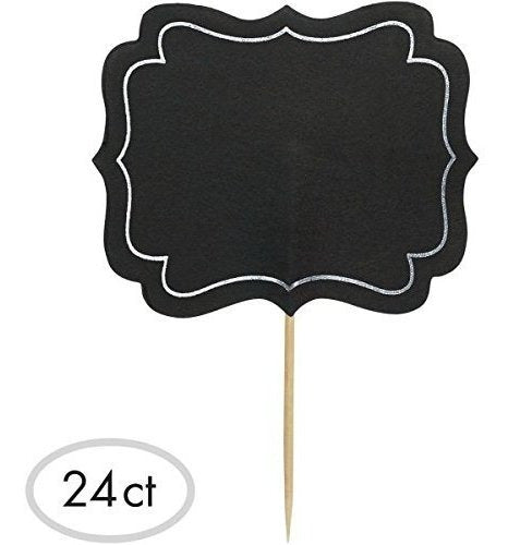 Amscan Classic Chalkboard Label Picks Perfect for Parties, 24 Pieces 1