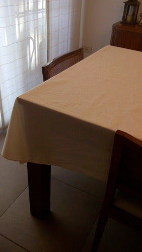 Aledeco Tablecloth 1.45 x 2 Meters Natural Canvas with 6 Napkins 2