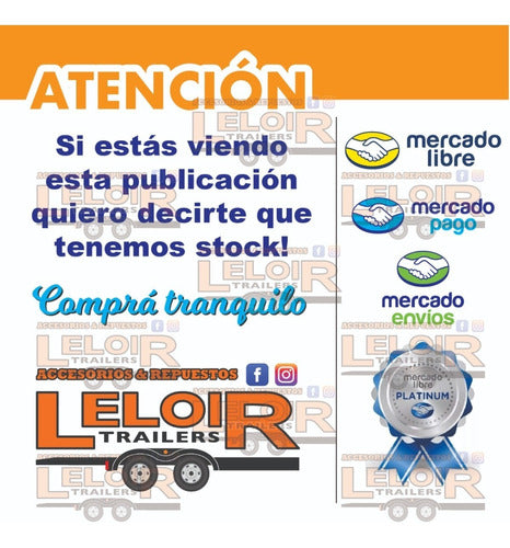 Trailers Leloir Traba De Fundición Trailer + Alfiler Tortugas Cuña 4