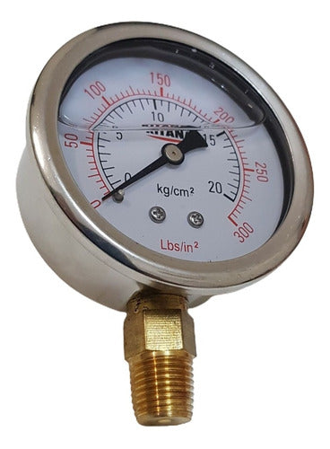 Kitana Manometer with Glycerin 20kg 300lbs 63mm 1/4 Bottom Connection 2