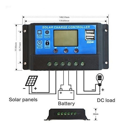 Generic Solar Regulator 12/24V 20A 3