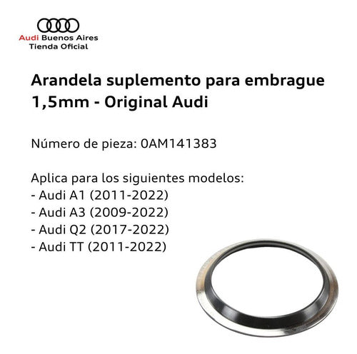 Audi Arandela Suplemento Para Embrague 1,5 Mm Volkswagen Polo 1