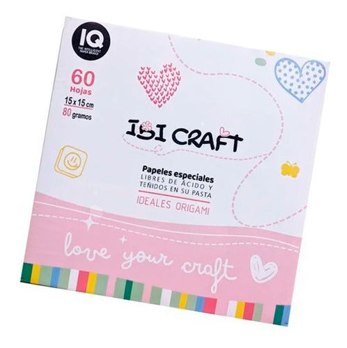 Ibi Craft Origami Scrap Paper 60 Sheets 15x15 with Pink Cutter 1